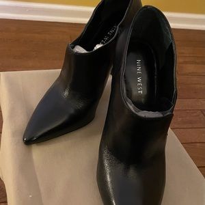 Black Nine West Leather Heel